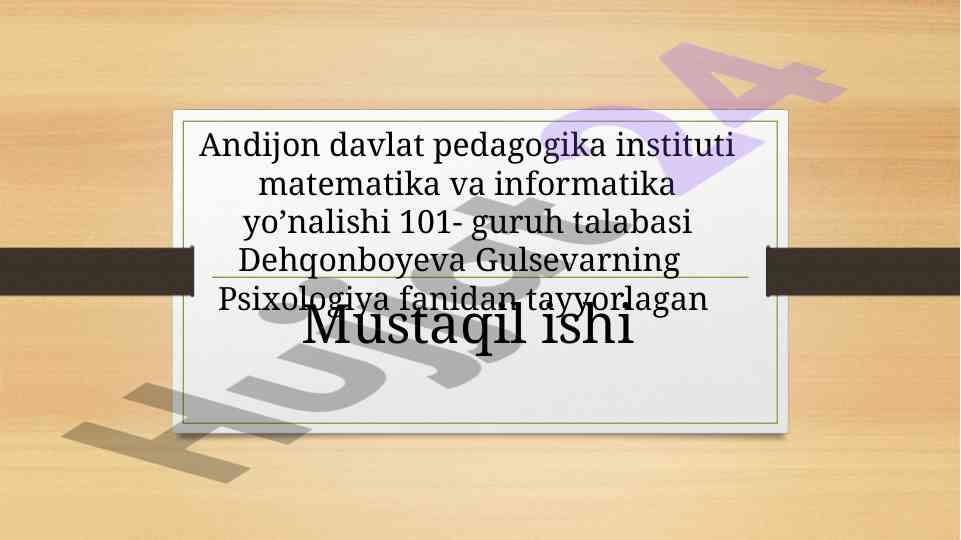 Maktabgacha yosh davrida psixik rivojlanish xususiyatlari