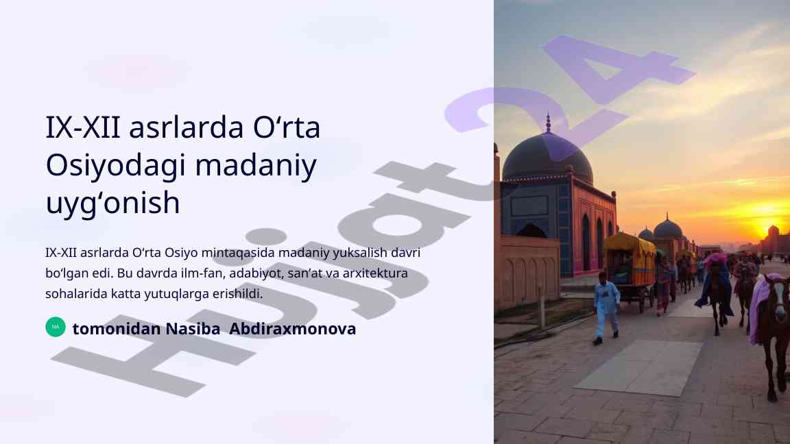 Oʻrta osiyodagi madaniy uygʻonish tarixi