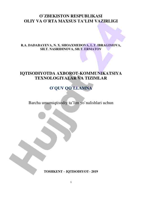 Iqtisodiyotda axborot-kommunikatsiya texnologiyalari