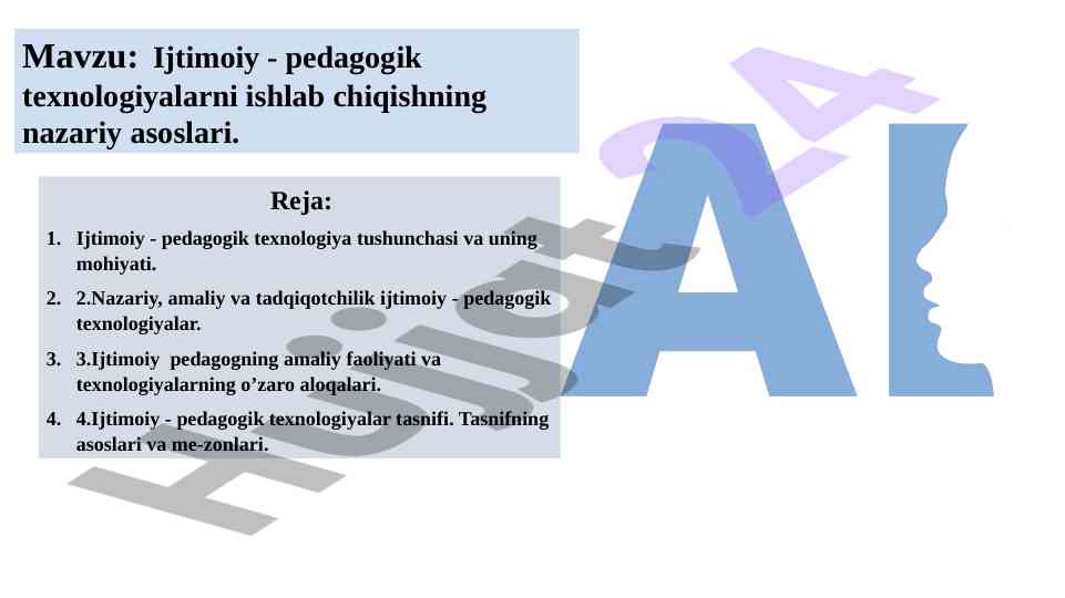 Ijtimoiy pedagogik texnologiyalar nazariy asoslari