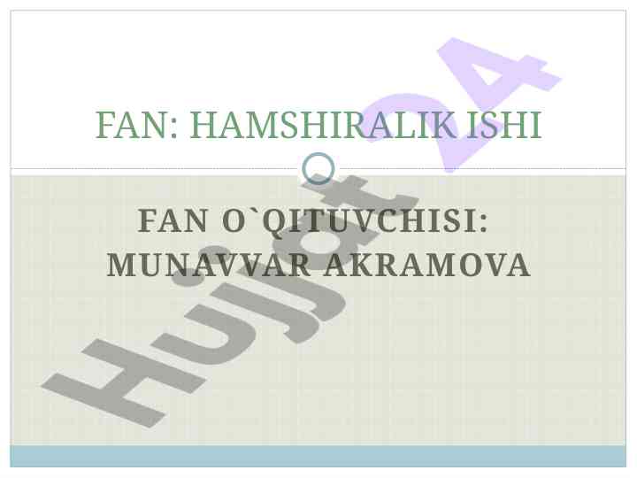 Terminal holatlarda hamshiralik parvarishi