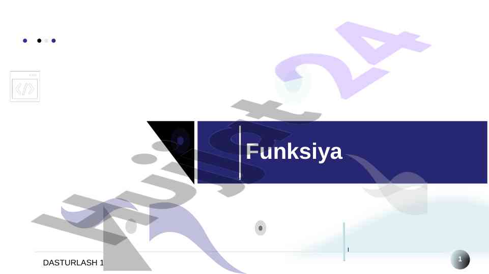 Funktsiyalarni o'rganish bo'yicha ma'ruzalar