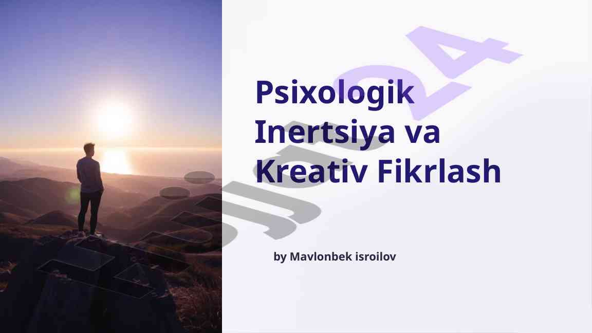 Psixologik inertsiya va kreativ fikrlash tahlili