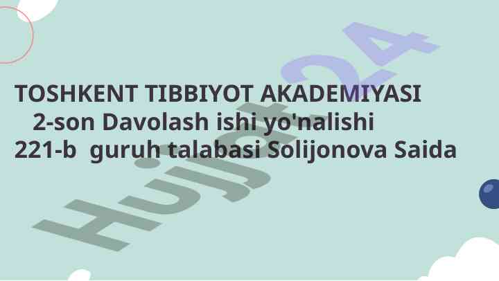 Qon biokimyosi: tibbiy asoslar va vazifalar