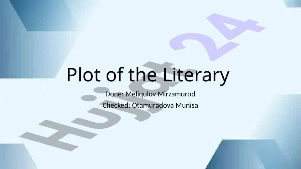 Understanding plot structure in literature