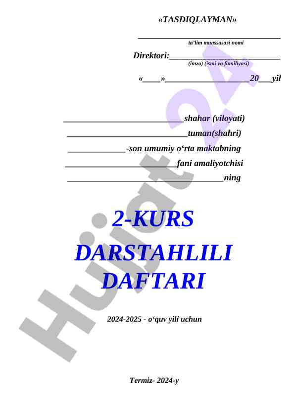 Dars tashkiloti va o‘qituvchilar faoliyati kuzatuvi