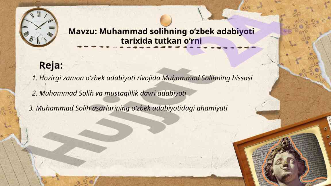 Muhammad Solihning O‘zbek Adabiyotidagi O‘rni