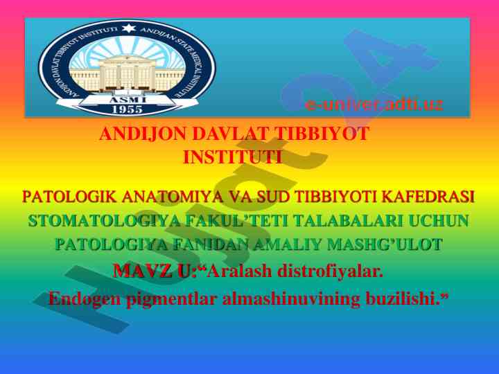 Aralash distrofiyalar endogen pigmentlar buzilishi