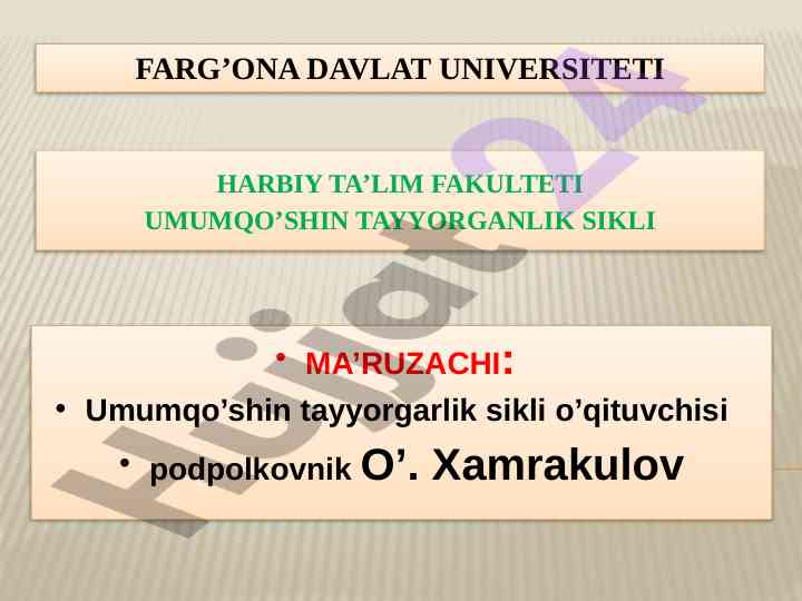 Motoo‘qchi guruhning hujumga oid maxsus harakatlari
