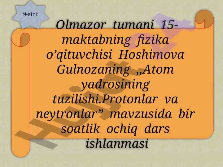 Atom yadrosining tuzilishi: protonlar va neytronlar