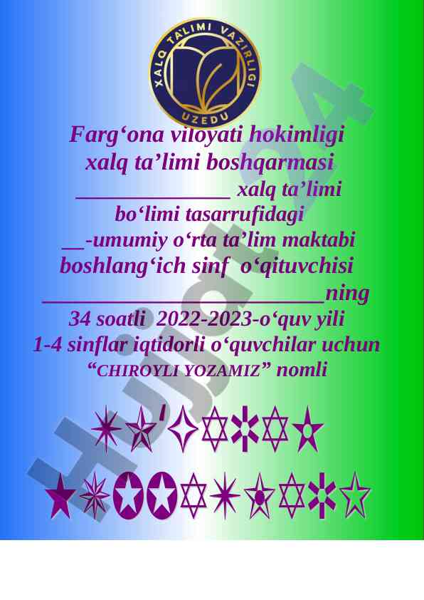Chiroyli yozamiz to‘garak faoliyati 2022-2023