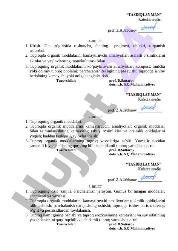 Tuproqda organik moddalar va oziq zanjiri