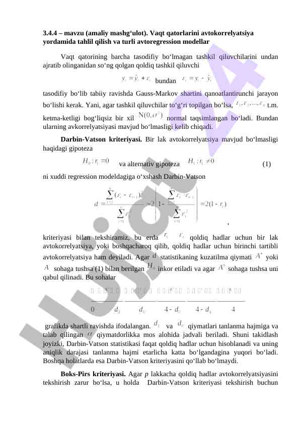 Vaqt qatorlari avtokorrelyatsiya tahlili