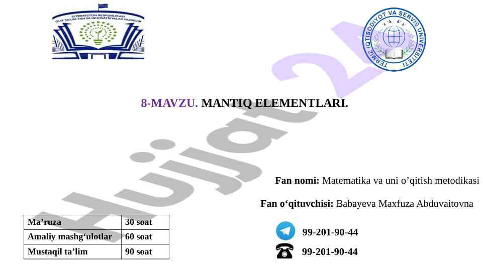 Mantıq elementlari va tushuncha ta’riflash