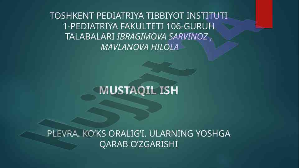 Ko'krak qafasi a'zolari plevra o'zgariishi