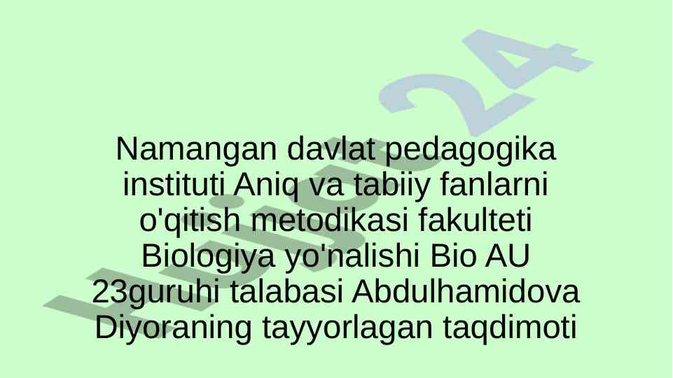 Fitotopologik va fitosenotik klassifikatsiya taqdimoti