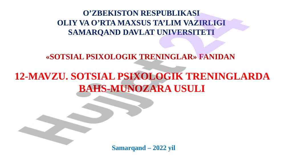 Sotsial psixologik treninglar bahs-munozara usullari