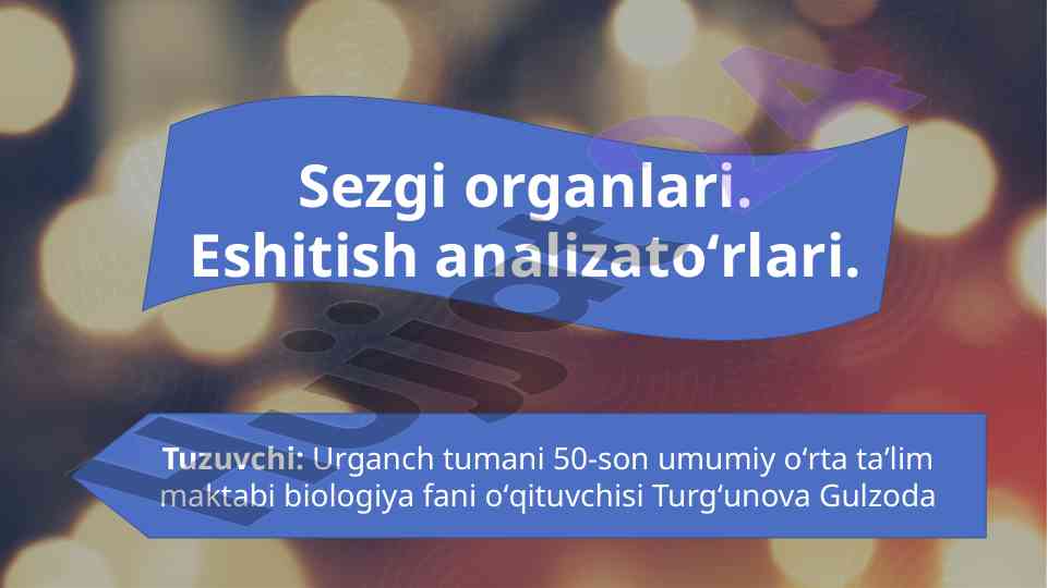Ovqat hazm qilish sistemi sezgi organlari va eshitish