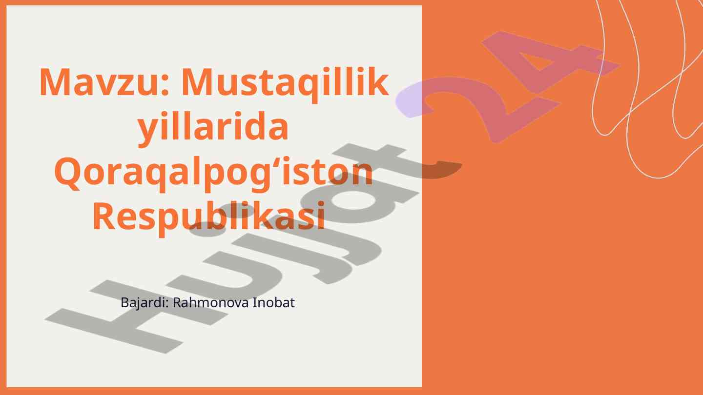 Qoraqalpogʻiston respublikasi tarixi va suvereniteti