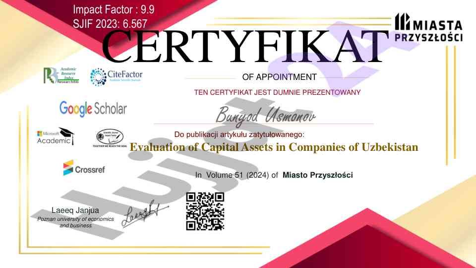 Evaluation of capital assets in uzbekistan companies
