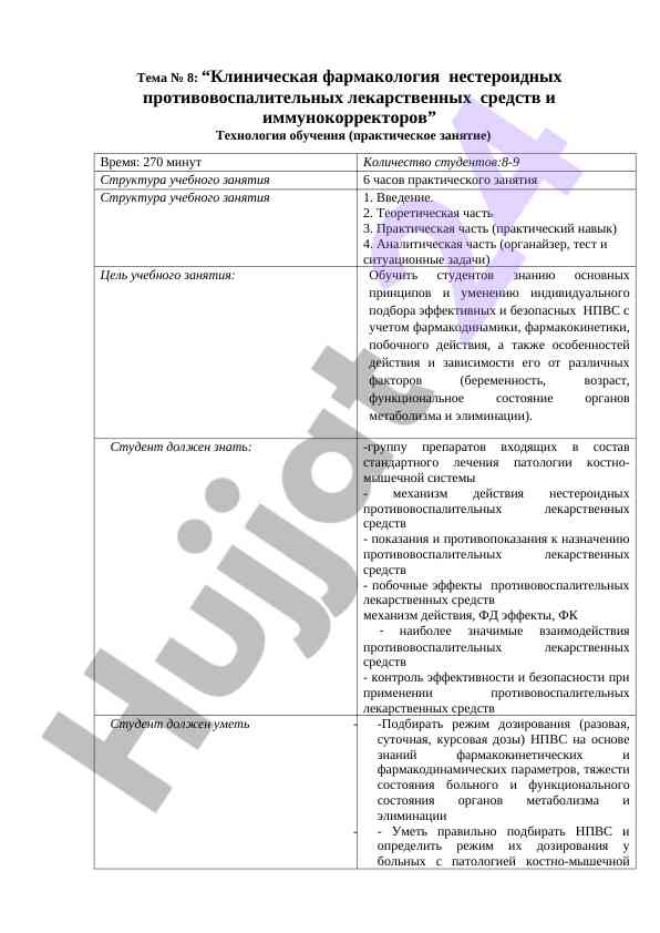Клиническая фармакология нестероидных противовоспалительных средств