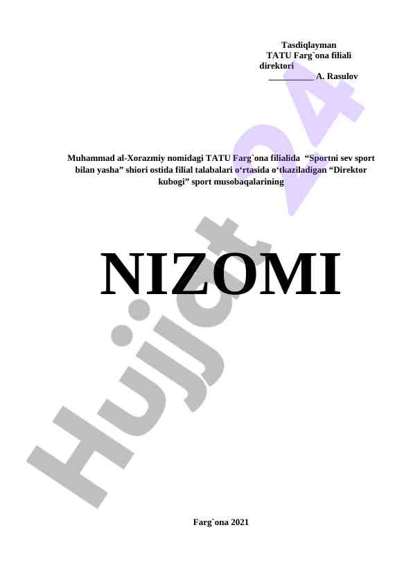 Direktor kubogi sport musobaqalarining nizomi