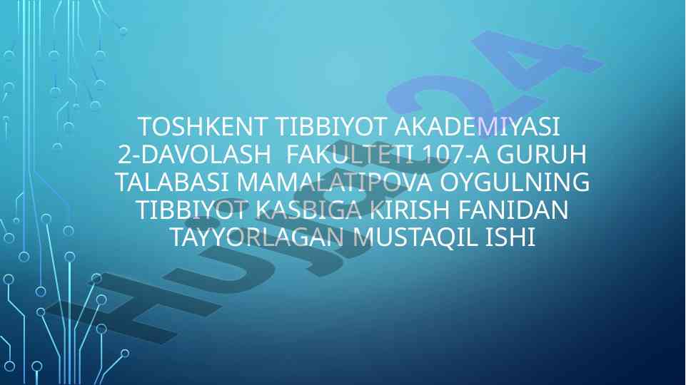Xirurgik bemorlarda ental va parentral ovqatlantirish