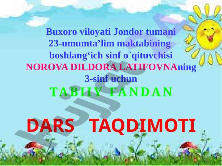 Tabiiy fandan amaliy mashg‘ulot uyg‘an