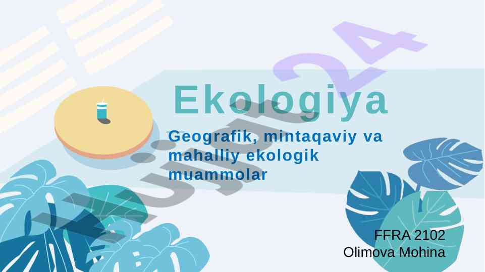 Ekologik muammolar va ularning ta'siri