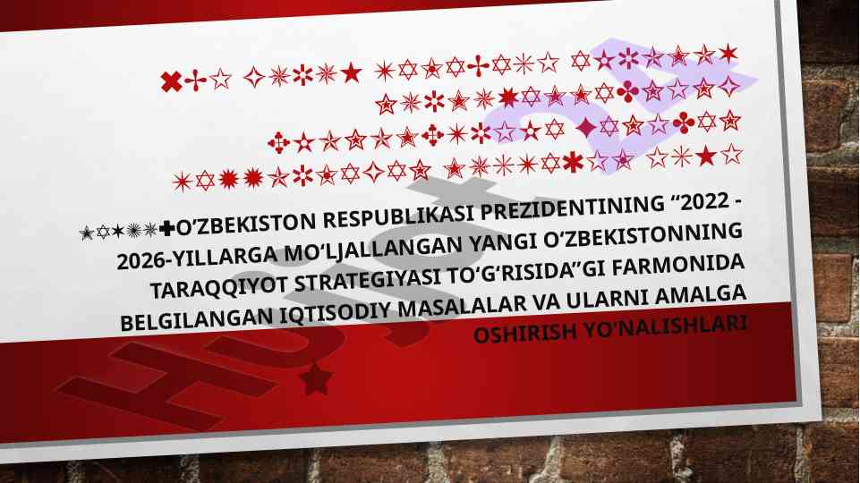 O‘zbekistonda 2022-2026-yillarga mo‘ljallangan strategiya