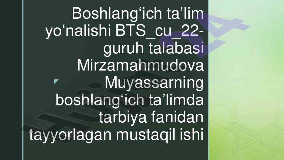 Tarbiya metodlarining jamoaning rivojlanishida ahmiyati