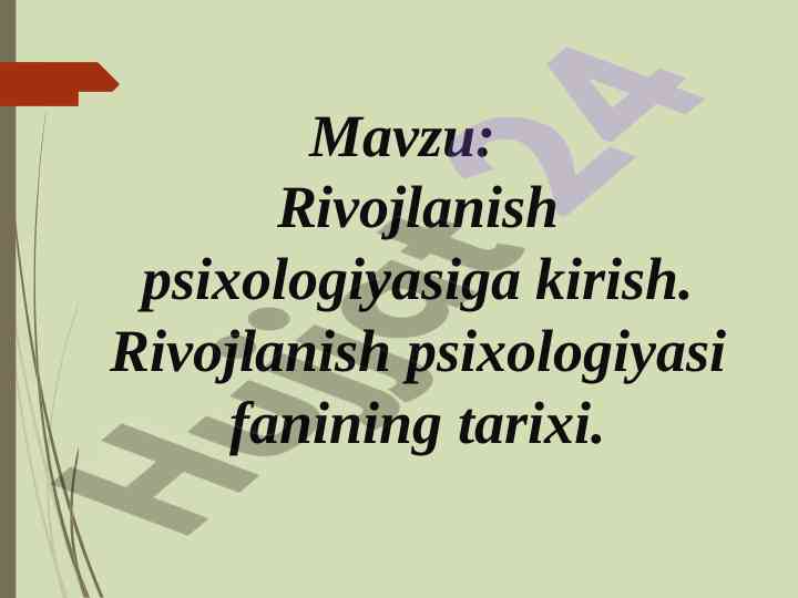 Rivojlanish psixologiyasiga kirish maqolasi