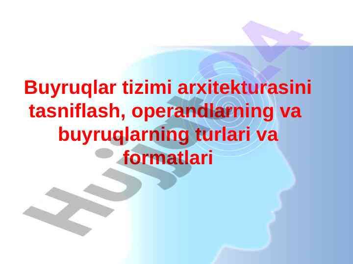 Buyruqlar tizimi arxitekturasini tasniflash