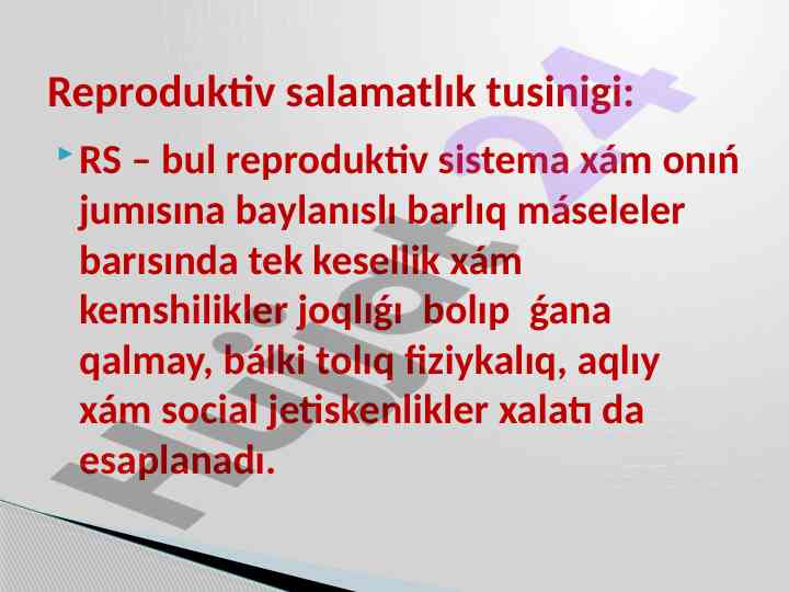 Reproduktiv sistema statistikasy jánede analar ólimi