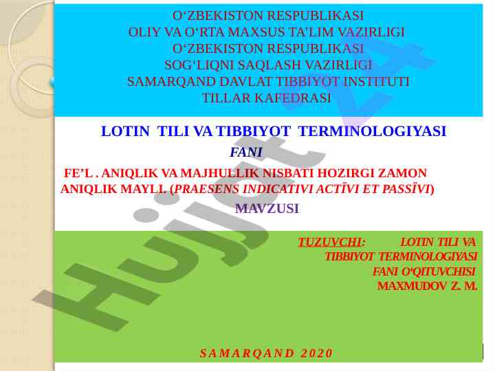 Aniqlik va majhullik nisbati hozirgi zamon