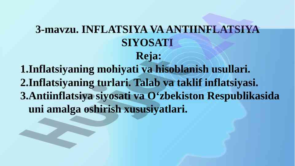 Inflatsiya va antiinflatsiya siyosati tahlili