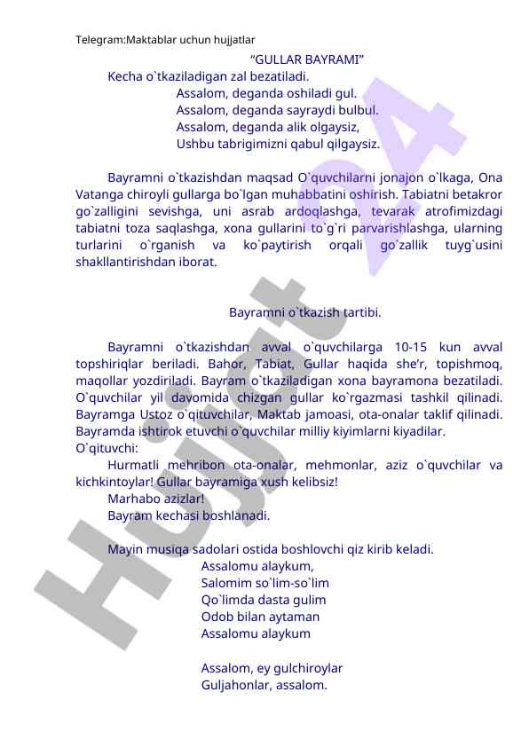 Gullar bayrami haqida taqdimot