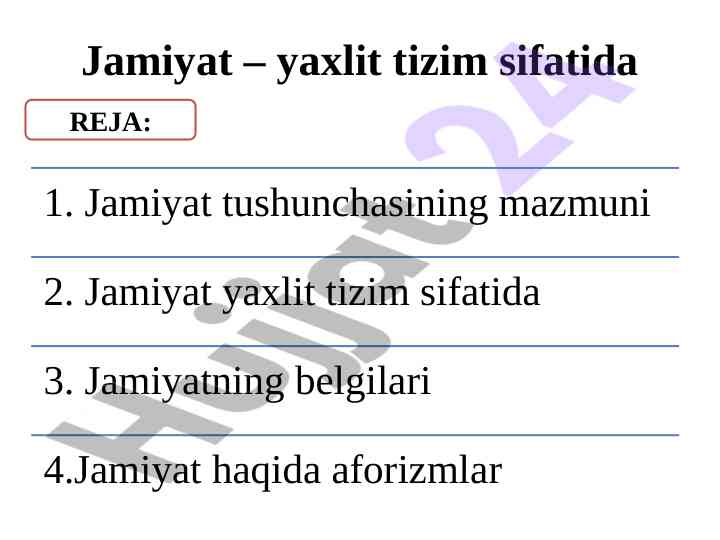 Jamiyat tizim sifatida ijtimoiy funksiyalari