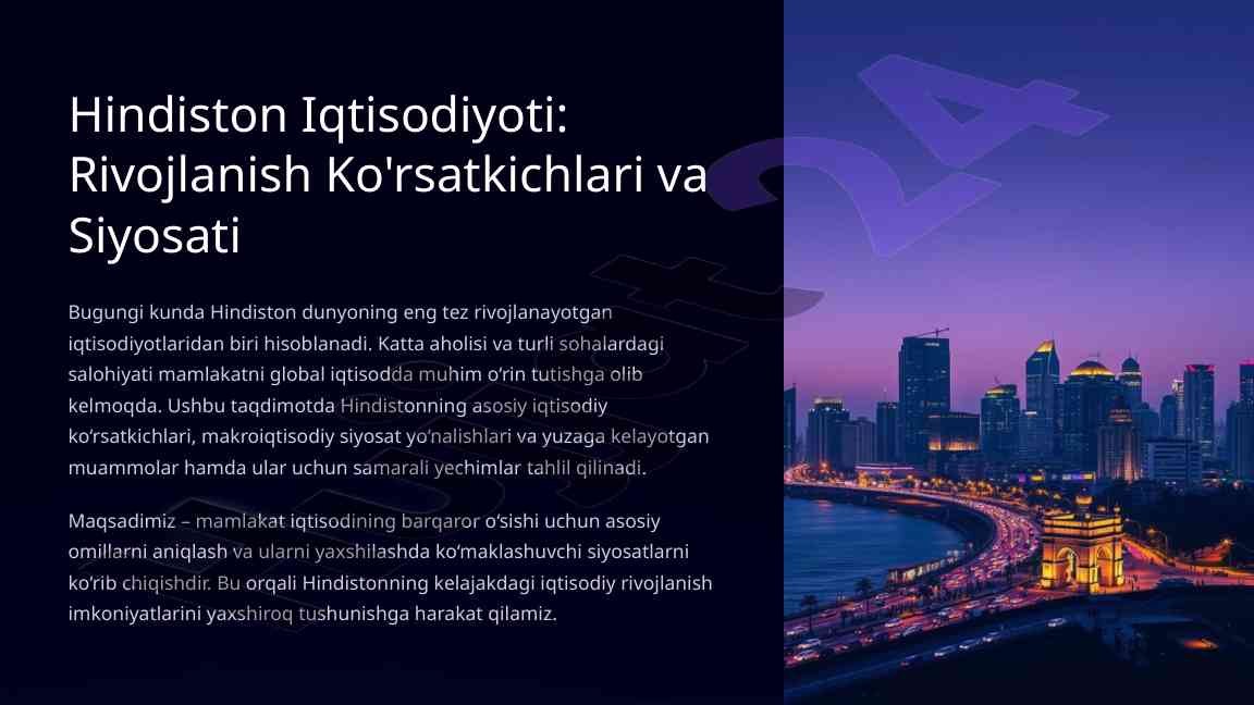 Hindiston iqtisodiyoti rivojlanish ko'rsatkichlari