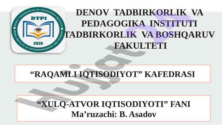 Neyroiqtisodiyot tushunchasi va ta'lim yo'nalishlari