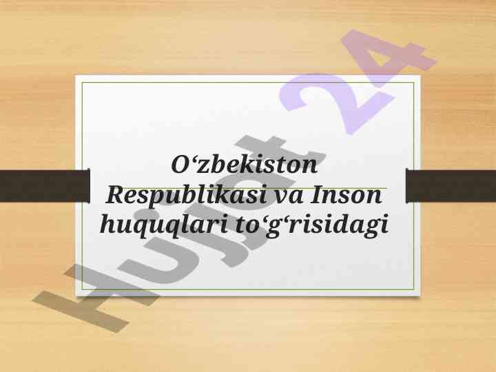 O‘zbekiston respublikasi inson huquqlari baza fayli