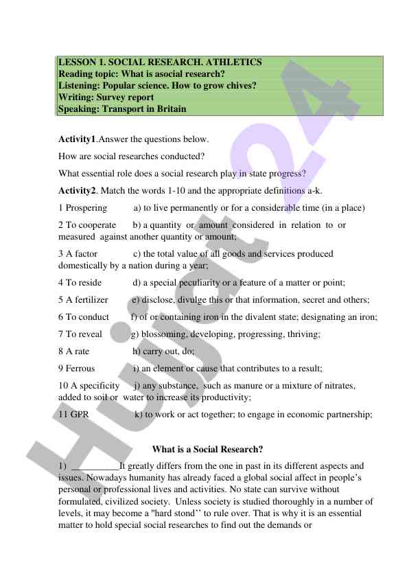 Social research in athletics and its importance