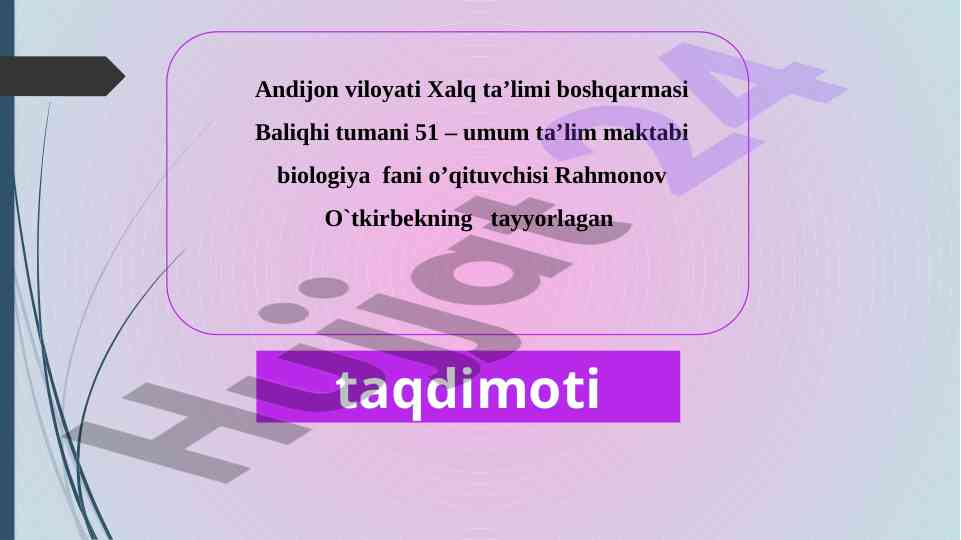 Sutemizuvchilarning xilma-xilligi taqdimoti