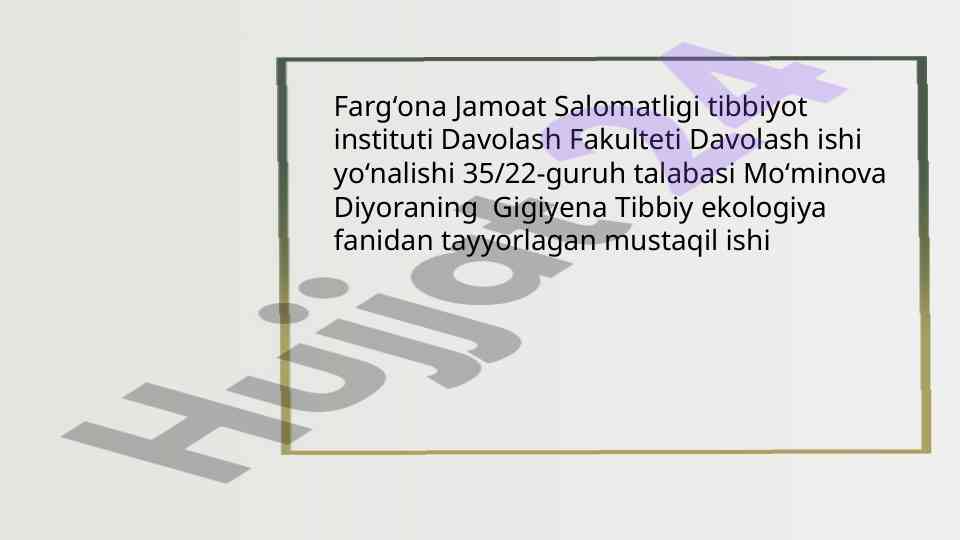 Bolalarni gigiyenik tarbiyalash va salomatlik
