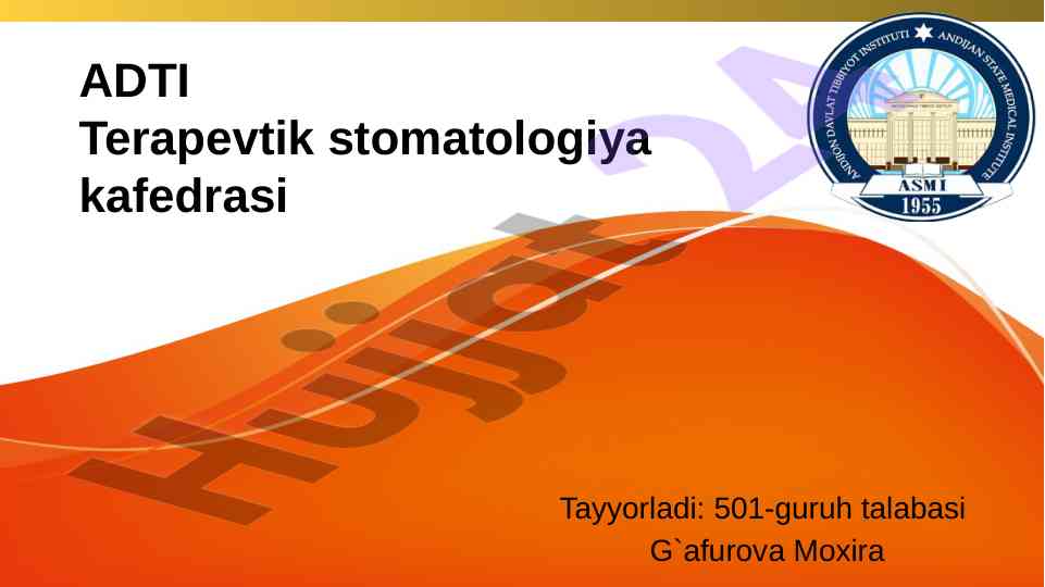 Surunkali qaytalanuvchi aftoz stomatit tahlili