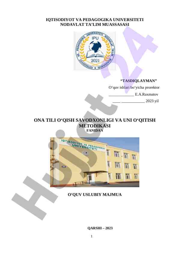 Ona tili o‘qish savodxonligi va uni o‘qitish