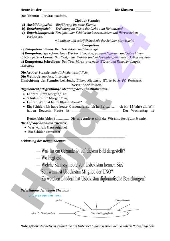 Der staatsaufbau unterrichtsgestaltung