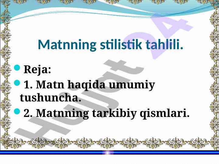 Matnning stilistik tahlili muammolari
