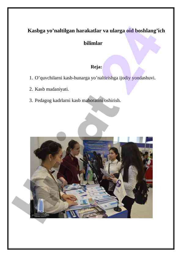 Kasbga yo’naltirishning ilmiy-amaliy tizimi