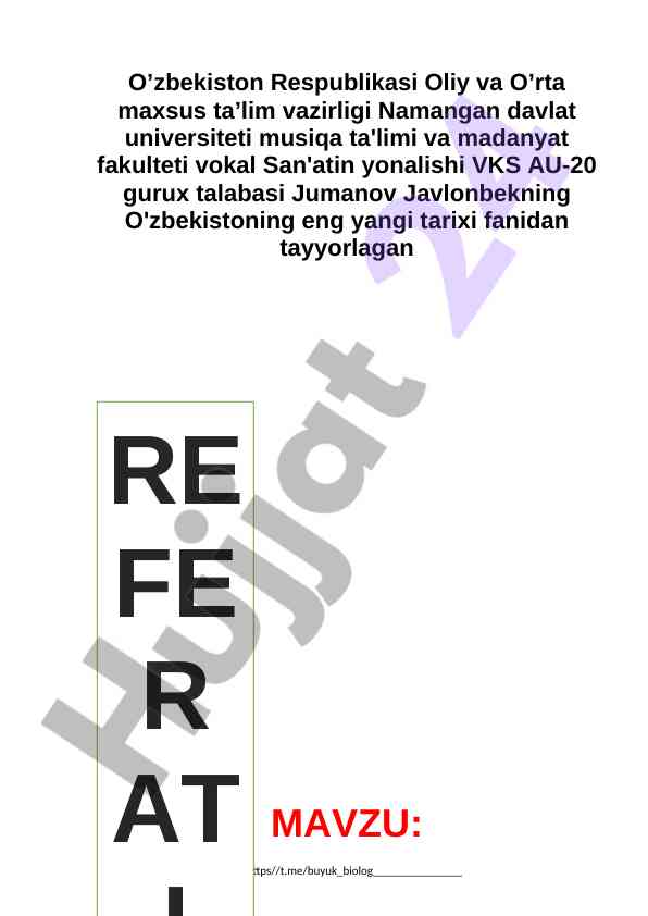 Qayta Qurish Siyosati Va O'zbekiston